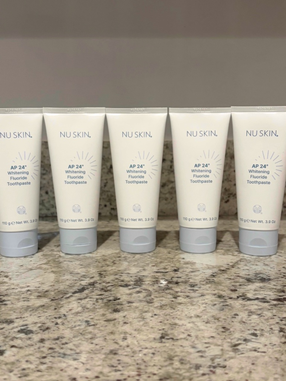 Five (5) Nuskin AP24 Whitening Fluoride Toothpastes. Exp 03/2028